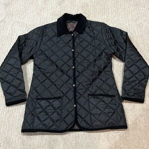 Oxford Blues Women’s Black Quilted Jacket Size 10 EUC